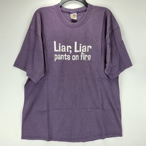 Liar Liar Pants On Fire Fashion Victim Vintage 90s Shirt Mens XL Punk Grunge